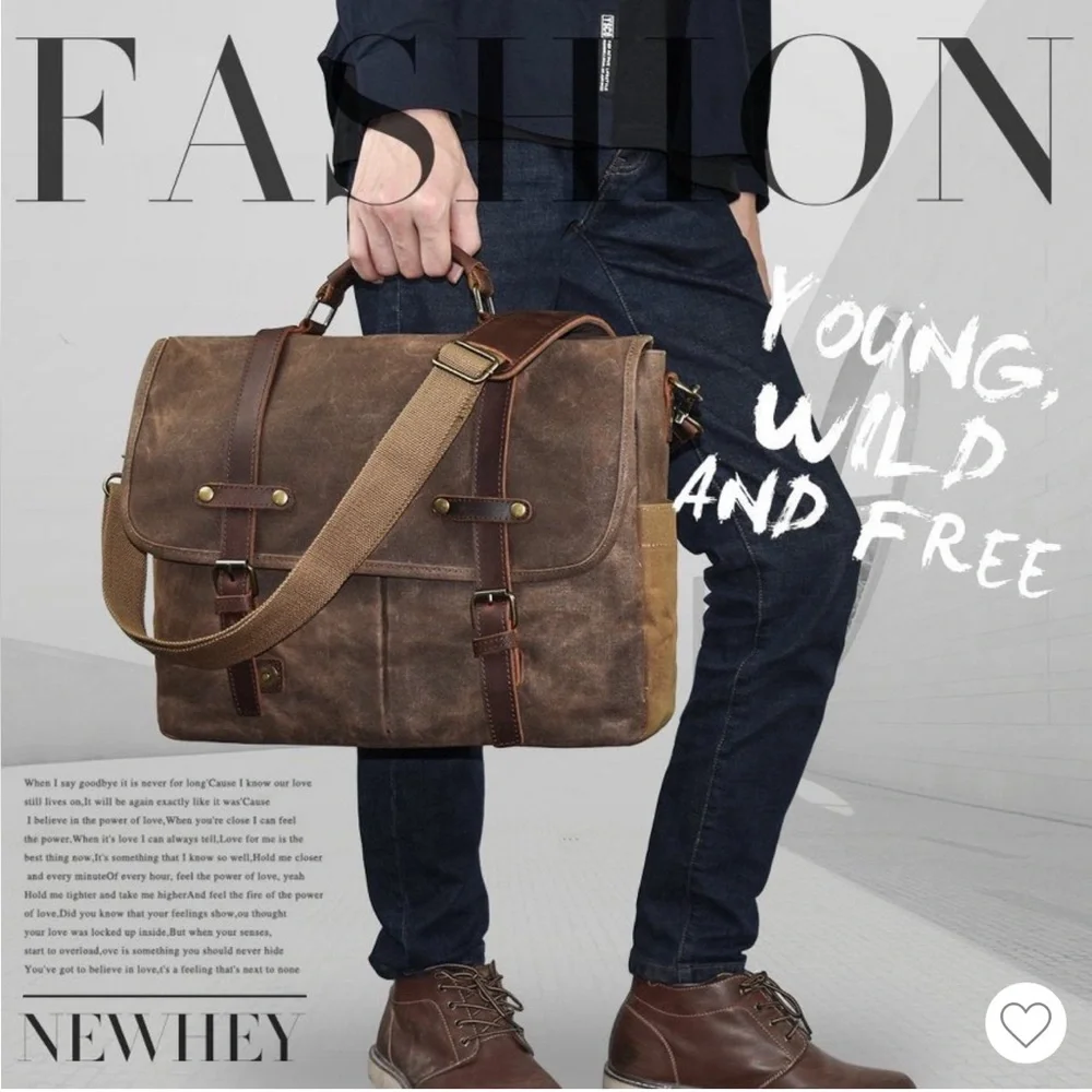 SOLD NWT~Men’s Vintage Leather Messenger Bag 💼 - Picture 6 of 9